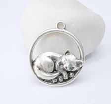 Cat Charms, Animals Pendant, Earring Charm 33x29mm G37148