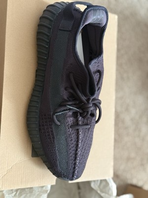 Adidas Yeezy Boost 350 V2 Static Black Primeknit Sneakers. Cinder.