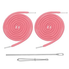 2Pcs Drawstring Cord, 51" Drawstring with Threader(0.2" D, Dark Pink)