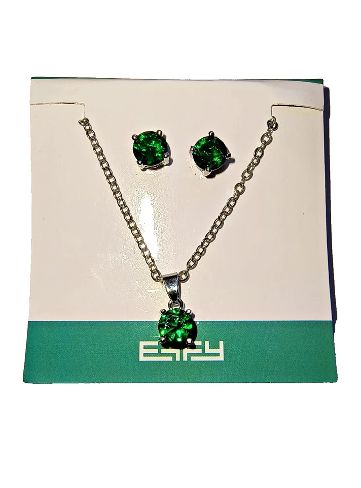 Effy Set Of 2 Faux Blue/Green Sapphire Topaz Necklaces (1 ) With 2 Stud Earrings - Image 2 of 4