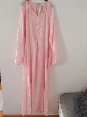 Abaya Maxikleid Kaftan Damen Boho Sommerkleid Hemdkleid Oversize rosa Paisley - Bild 1 von 4