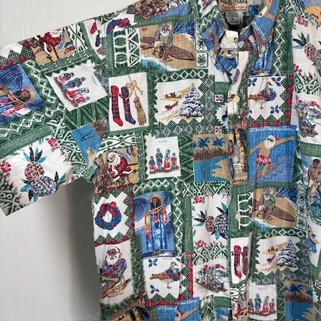 Vintage Reyn Spooner Shirt Mens Large Mele Kalikimaka Hawaiian Christmas 00s - Image 2 of 4