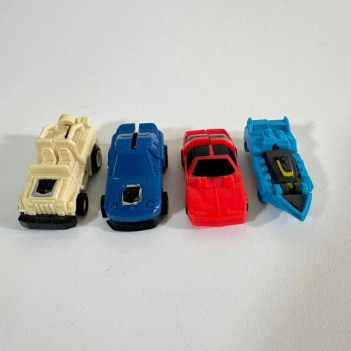 Vintage Takara 80s Transformers Action Figures Lot 4 Pieces Mini Robots Car Toys