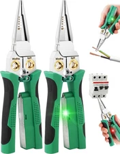2Pcs 8 In 1 Wire Strippers with Voltage Tester, Cable Strippers/Cutters with... 
