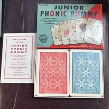 Vintage 1958 Junior Phonic Rummy A Reading Ga...