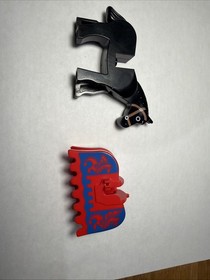 LEGO Black Horse Minifigure Red Blue Dragon Armor Barding Castle 6086 6085 6060