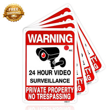 4-Pack No Trespassing Signs Private Property 10X7 Inch Rust-Free Security Signs