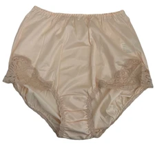 Wondermaid Antron Nylon LINGERIE Panties Fancy Pants Vintage Peach NEW Size 6