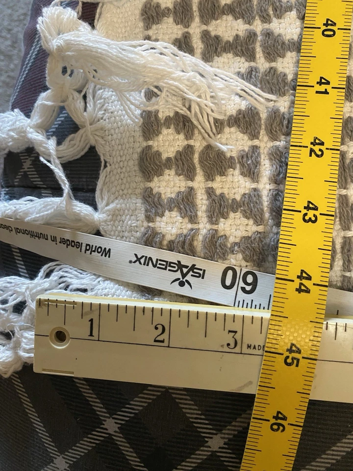 Vintage Cotton TerryCloth Chenille ThrowBlanket Fringe 63x45” Multicolor Cottage - Image 2 of 4