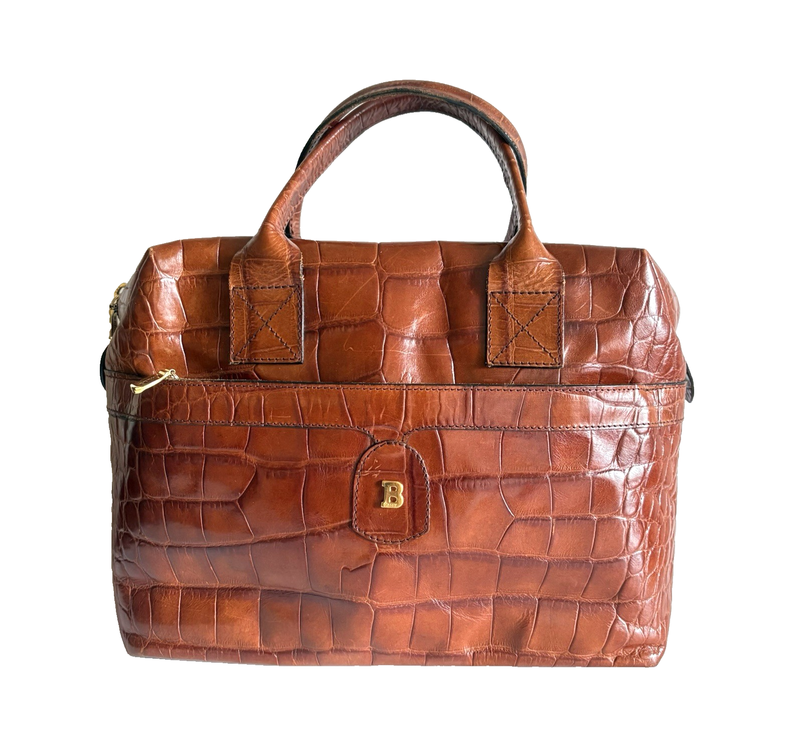 Authentic Bally Hand Bag  Leather Brown From Japan 0817