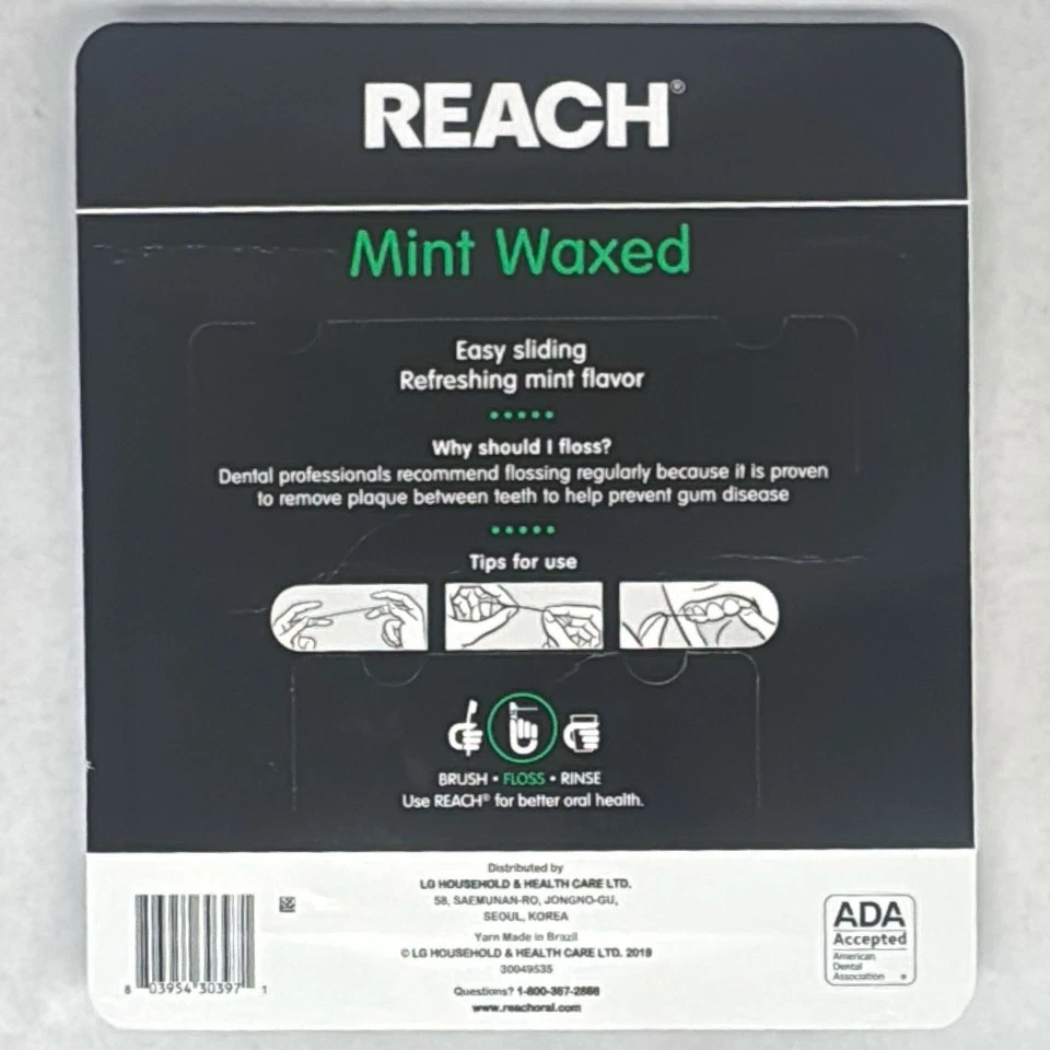 Johnson & Johnson Reach Mint Waxed Dental Floss Pack Total 500yd 5 pack - Image 2 of 2