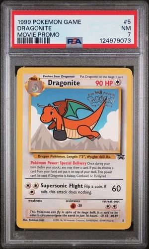 1999 POKEMON GAME MOVIE PROMO #5 DRAGONITE PSA 7