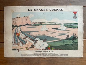 La Grande Guerre No. 2 L’Heroique Défense Liège Original Lithograph Tolmer 1914
