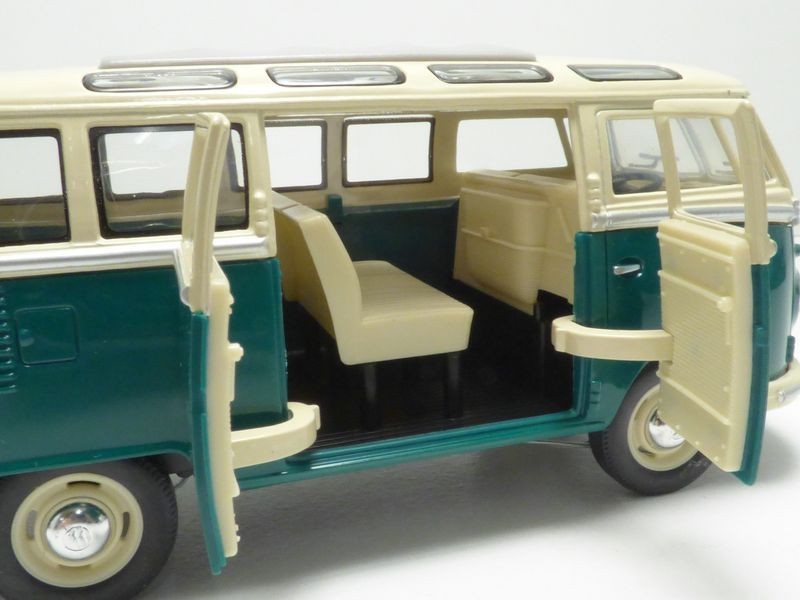 Volkswagen Combi T1 Samba vert 1/24 VW - Voiture miniature rétro Type 2 Diecast