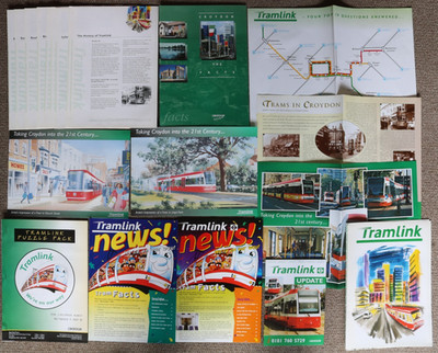 Croydon Tramlink, Prospekte, Info. Blätter, Geschichte etc. Frühe Artikel,