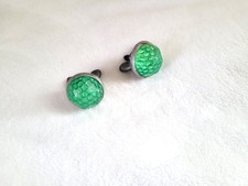 Vintage Green License Plate Reflector Pair