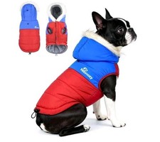 Dog Winter Coat with Hood, Fleece Lined Waterproof Dog Jacket,Warm Snowsuit Sz M