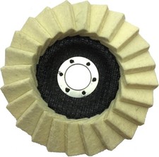 10 St. Set 125x22,23 mm Polierscheibe F&auml;cherscheibe aus Wollfilz