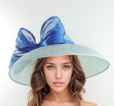Baby Sky Blue Royal Blue Elegant Kentucky Derby Hats Ascot Church Race Day