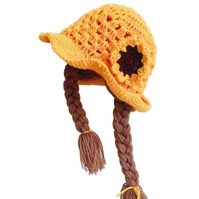 Party Hats Flower Decorations Winter Crochetted Hats Winter Warm Hat