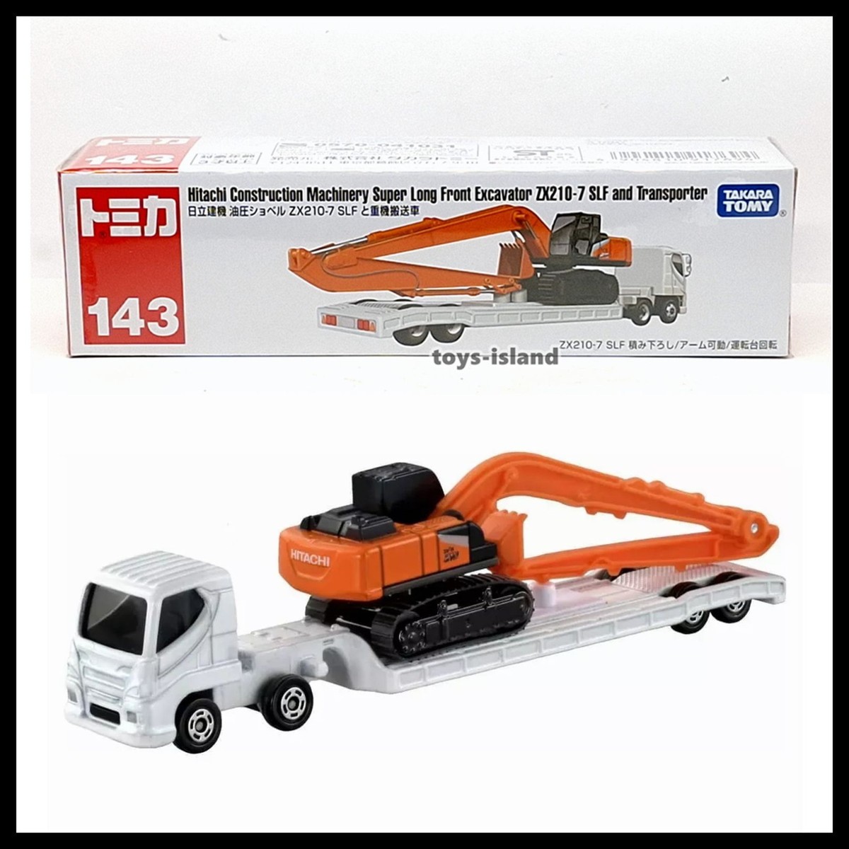 TK TOMICA 143 Hitachi Construction Machinery Super Long Front