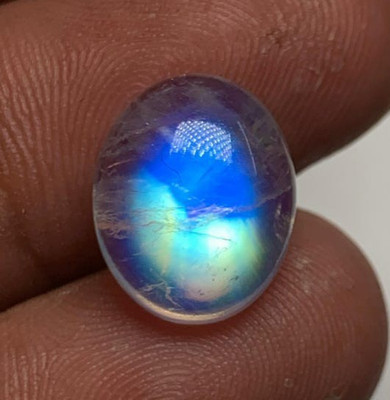 6A Top Quality Rainbow Moonstone Amazing Blue Falshy Fire Oval 10.5X13 MM