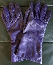 Vintage Purple Leather Gloves 7