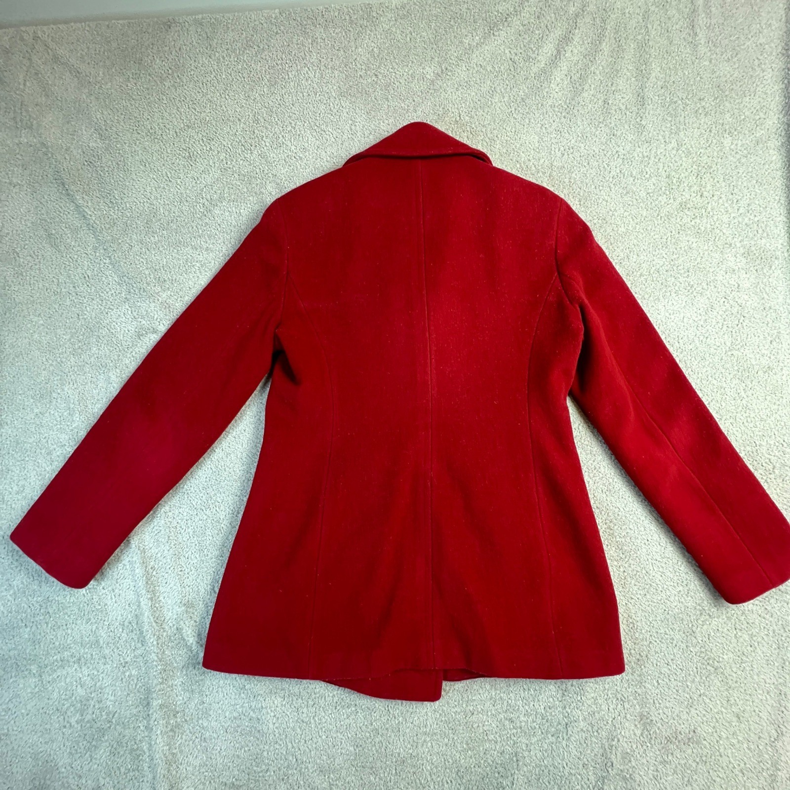 Calvin Klein Pea Coat Women's Size 4 Red Wool Cashmere Blend Double Breasted thumbnail 8