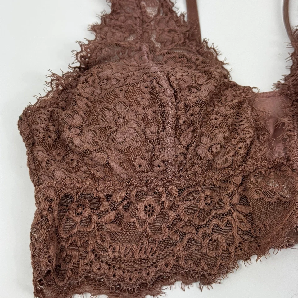 Бюстгальтер Aerie пыльный розовый цвет ресницы кружевной погружение с подкладкой бюстгальтер размер S / P маленький - Изображение 4 из 4