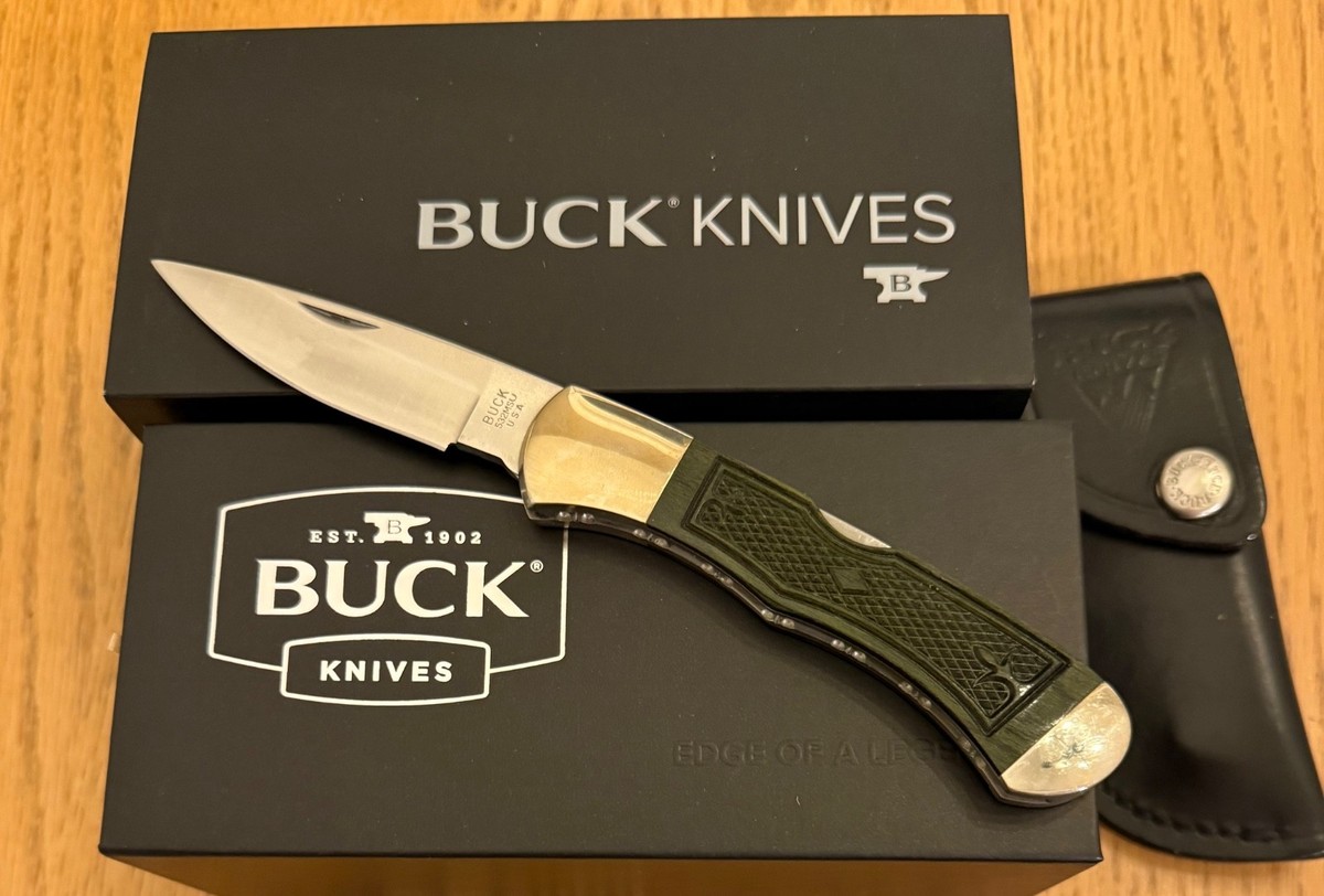 RARE BUCK MASTER SERIES 532 BG-42 GREEN KNIFE NEVER USED IN BOX
