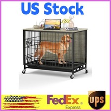 Dog Crate Furniture,Modern Furniture-Style Indoor Pet House with Double Door Ent