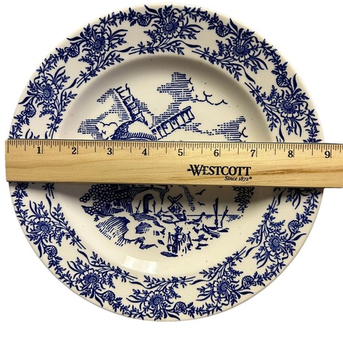 Plato de almuerzo vintage Royal C 52 Underglaze China patrón de molino de viento azul 9 - Imagen 2 de 7