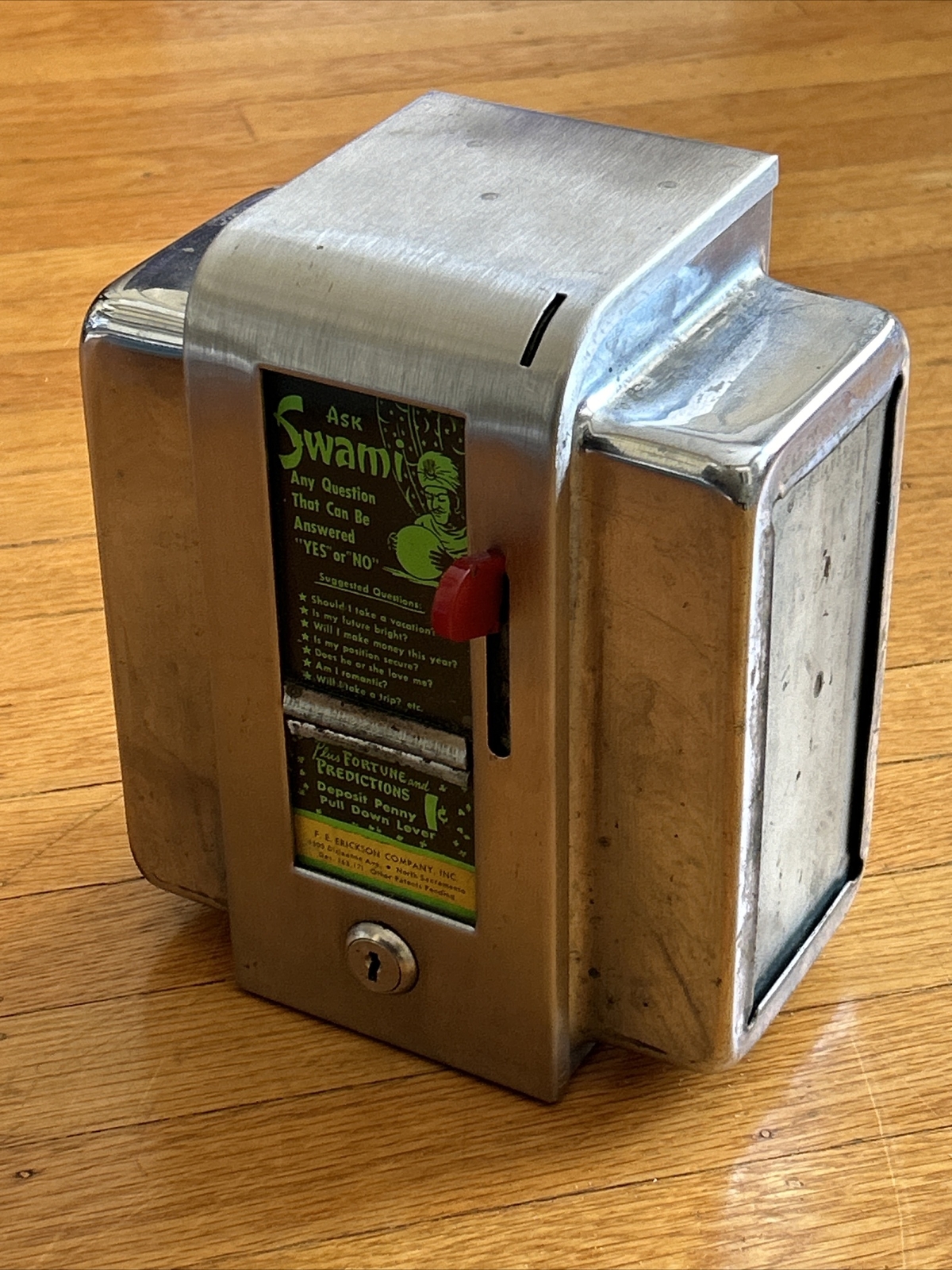 F.E. Erickson Co. "Ask Swami" Fortune Teller 1c Coin Operated Napkin