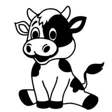 Happy Cow Cartoon Black Graphic Vinyl Decal Car Truck Windows laptop notebook