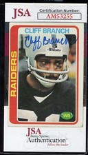 Cliff Branch JSA Coa Signed 1978 Topps Autograph