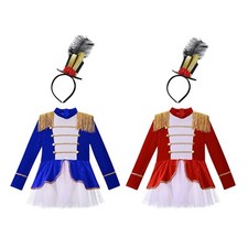 Kids Girls Dress Theme Ringmaster Carnival Tutu Leotard Performance Circus Set