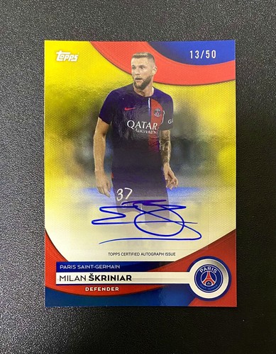 Topps Team Set Psg Milan Skriniar 170/250 Autographe