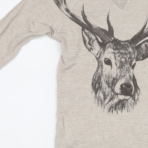 Warehouse Womens Beige Cotton Blend Henley Sweatshirt Size 6 - Stag - Picture 10 of 12