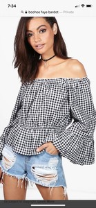 boohoo black bardot top