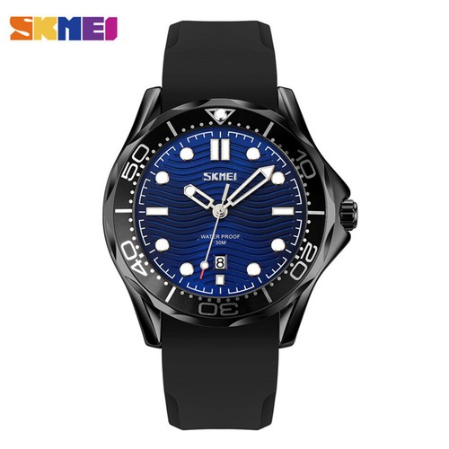 Reloj de pulsera SKMEI 9276 para hombre informal de textura 30 m esfera de cuarzo impermeable - Imagen 9 de 18