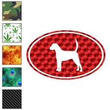 English Foxhound Oval Dog, Vinyl Decal Sticker, 40 Patterns  3 Sizes, 3659
