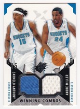 CARMELO ANTHONY / ANDRE MILLER 2004-05 SPx Winning Combos Jerseys NM - MT  