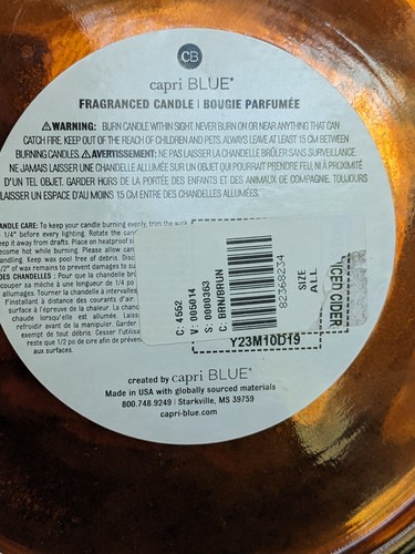 NEW Capri Blue Spiced Cider Fragrence Bougie Perfume Candle 50oz Jumbo 3 Wick - Picture 12 of 18