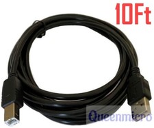 10Ft USB 2.0 A B AB Printer Device Cable Cord Wire for HP CANNON BROTHER Black