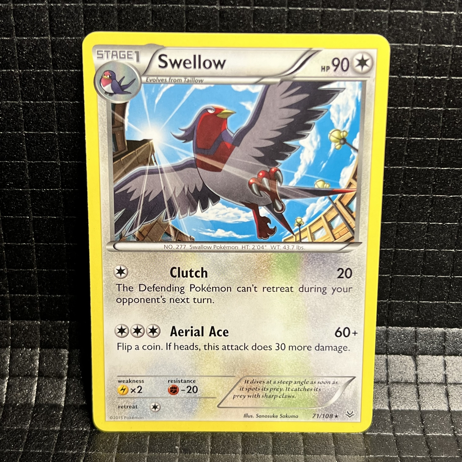 Swellow #71/108 Roaring Skies Rare Pokemon Card