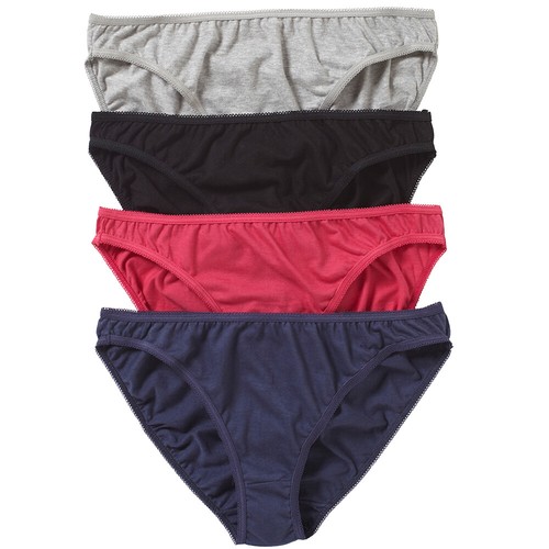Just Essentials Women's Ladies Hi-Leg Briefs Multipack of 4 Cotton Plain Colours - Picture 25 of 49