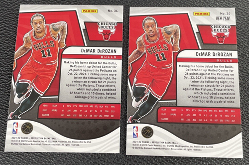 DeMar DeRozan 2 card lot, Revolution, Base Red Cracked, Chicago Bulls A93 - Picture 2 of 2