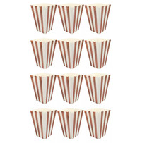 12 X Popcorn Boxes Paper Popcorn Red Boxes Popcorn Holder Bags Popcorn Snack Box
