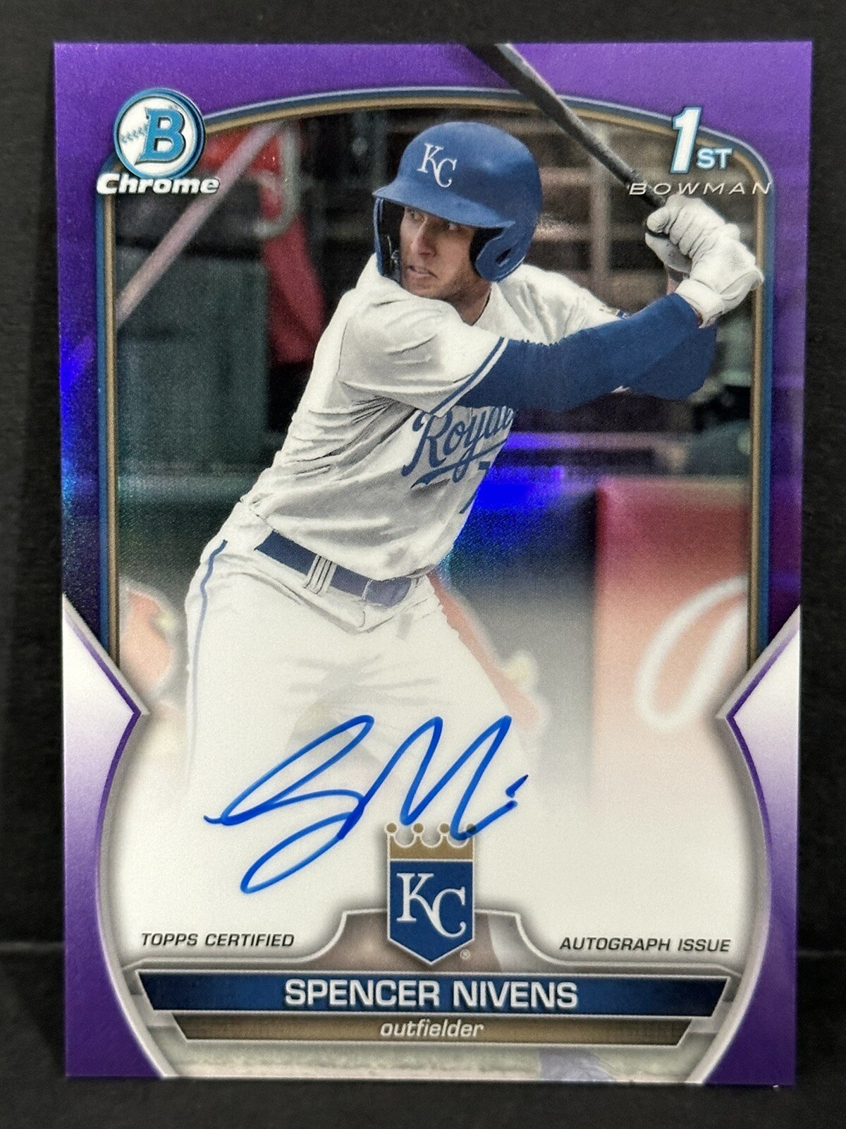 2023 Topps Chrome Bowman Draft 1st Bowman Spencer Nivens Auto Purple /250