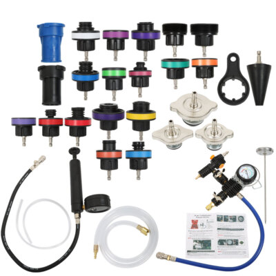 #ad 28Pcs Radiator Pressure Tester Kit Coolant Vacuum Type Cooling System Adapters $47.78